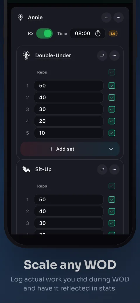 PRzilla app screenshot — Log what you did