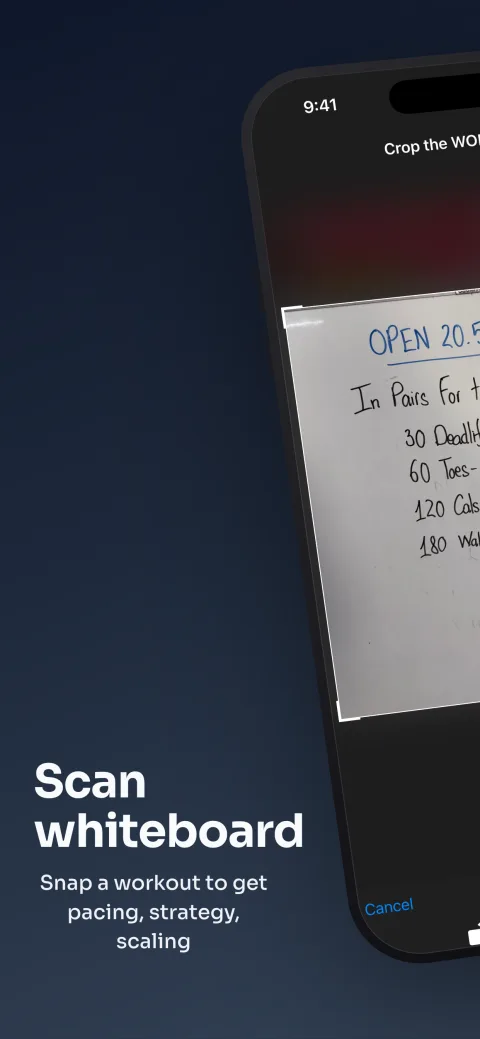 PRzilla app screenshot — Scan whiteboard