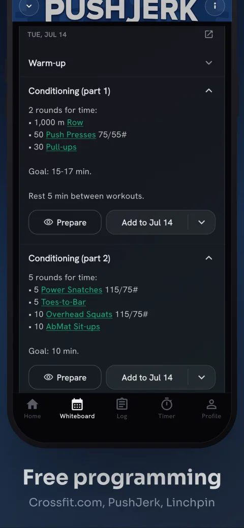 PRzilla app screenshot — Free daily programming
