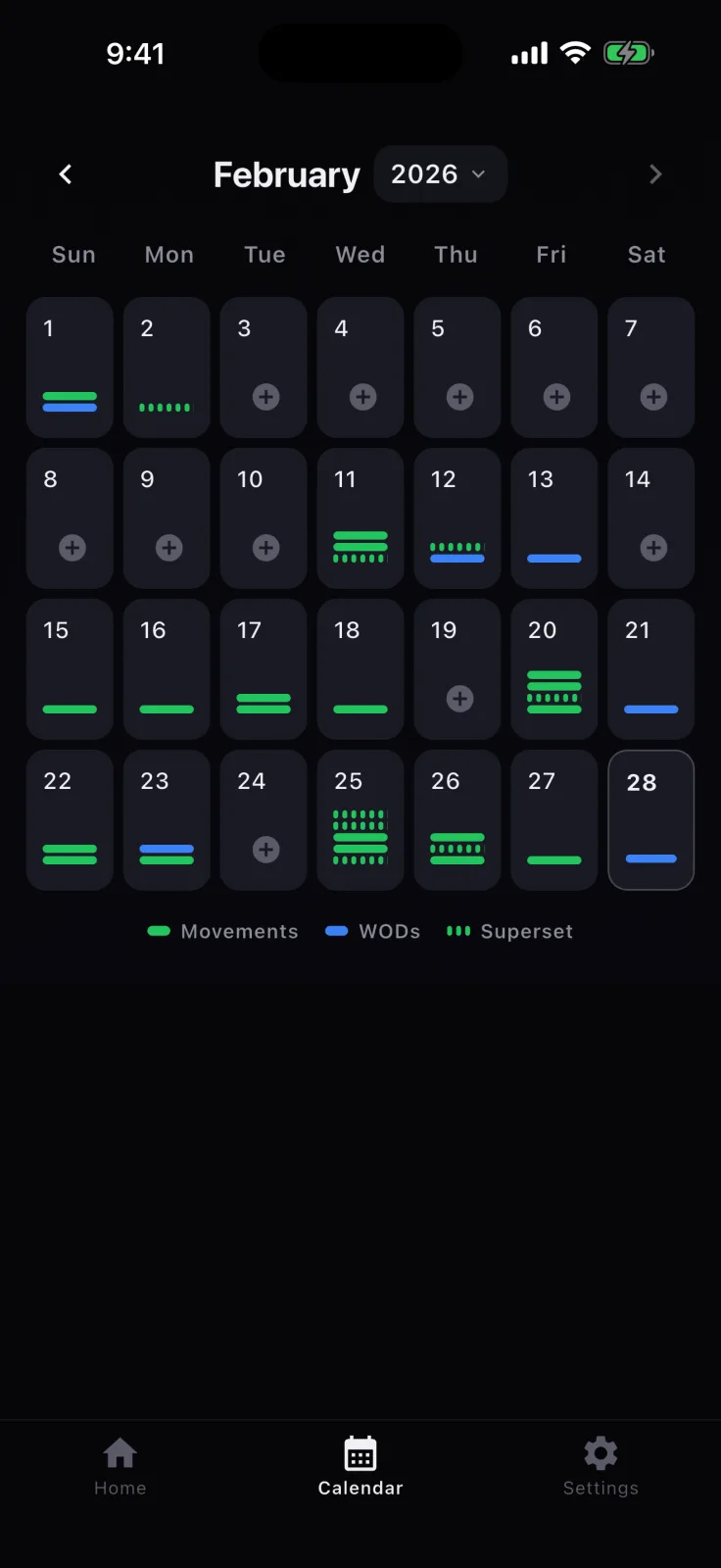 PRzilla mobile app preview: training calendar