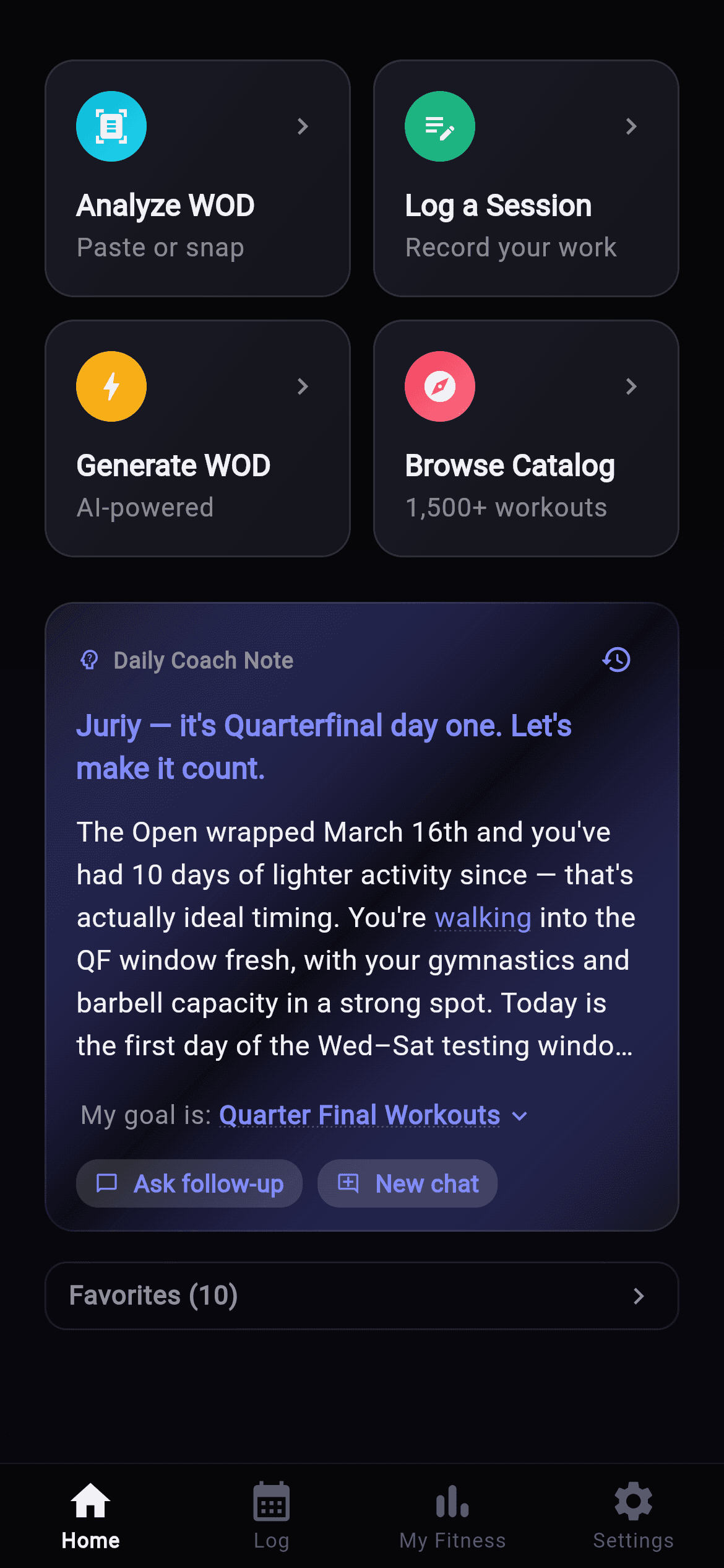 Smarter Coach Chat, WOD Volume & Distance PRs