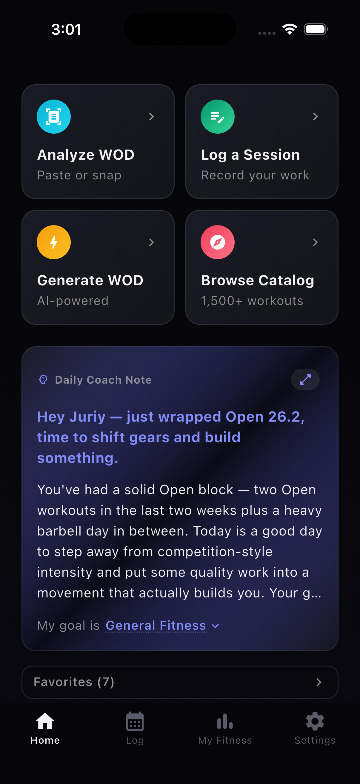 Mobile App v1.2.12 — Coach's Notes, Generate WOD & Favorites